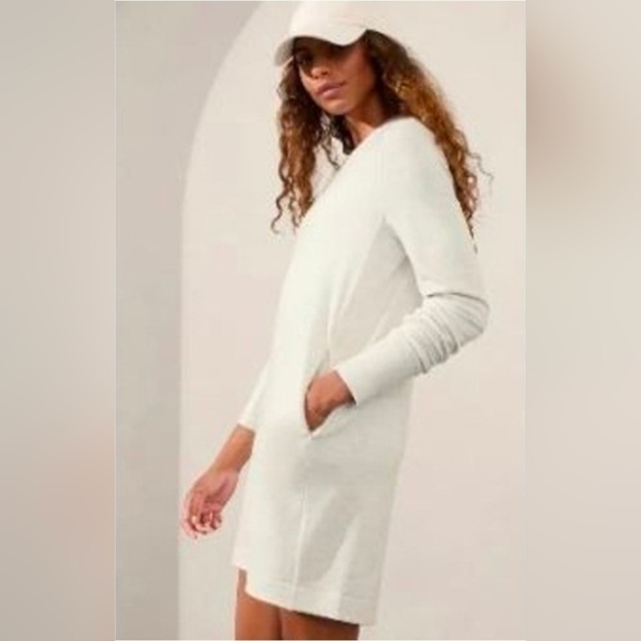 Athleta Dresses & Skirts - Athleta Women's Coaster Luxe Sweatshirt Fog Grey Heather Cozy Warm Dress M